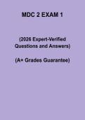 MDC 2 Exam 1 Study Guide 2026 &vert; Questions & Answers PDF