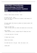 ONS&sol;ONCC Chemotherapy Immunotherapy Certificate Questions and Answers Updated 2026
