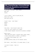 ONS Chemotherapy Immunotherapy Certificate Questions and Answers Updated 2026