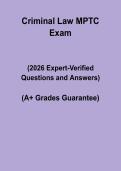 Criminal Law MPTC Study Guide 2026 &vert; Questions & Answers PDF