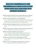 WGU D447 WOMEN'S AND CHILDREN'S HEALTH OA ACTUAL EXAM PAPER 2026 QUESTIONS WITH ANSWERS GRADED A&plus;