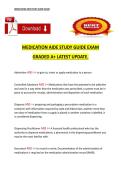 Medication Aide &ndash; Study Guide and Exam Questions &lpar;Latest Update&comma; Graded A&plus;&rpar; Complete Exam Material