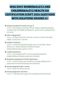 WGU D447 WOMEN'S AND CHILDREN'S HEALTH OA CERTIFICATION SCRIPT 2026 QUESTIONS WITH SOLUTIONS GRADED A&plus;
