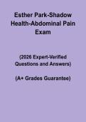 Shadow Health Abdominal Pain &lpar;Esther Park&rpar; Study Guide 2026 &vert; Questions & Answers PDF