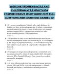 WGU D447 WOMEN'S AND CHILDREN'S HEALTH OA COMPREHENSIVE STUDY GUIDE 2026 FULL QUESTIONS AND SOLUTIONS GRADED A&plus;