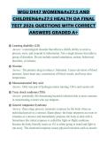 WGU D447 WOMEN'S AND CHILDREN'S HEALTH OA FINAL TEST 2026 QUESTIONS WITH CORRECT ANSWERS GRADED A&plus;
