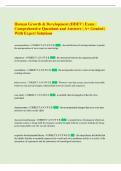 Human Growth & Development &lpar;HDEV&rpar; Exam &vert;  Comprehensive Questions and Answers &vert; A&plus; Graded &vert;  With Expert Solutions