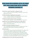 WGU D468 DISCOVERING DATA OA FINAL TEST 2026 QUESTIONS WITH CORRECT ANSWERS GRADED A&plus;