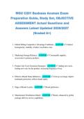 WGU C201 Business Acumen Exam  Preparation Guide&comma; Study Set&comma; OBJECTIVE  ASSESSMENT Actual Questions and  Answers Latest Updated 2026&sol;2027  &lpar;Graded A&plus;&rpar; 