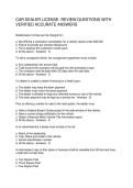 CAR DEALER LICENSE- REVIEW QUESTIONS WITH VERIFIED ACCURATE ANSWERS