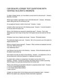 CAR DEALER LICENSE TEST QUESTIONS WITH VERIFIED ACCURATE ANSWERS