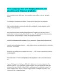 FTCE Language Arts and Reading Practice Test Questions and Answers Graded A&plus; 