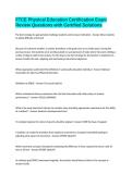 FTCE Physical Education Certification Exam Review Questions with Certified Solutions