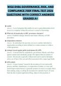 WGU D486 GOVERNANCE&comma; RISK&comma; AND COMPLIANCE 70DF FINAL TEST 2026 QUESTIONS WITH CORRECT ANSWERS GRADED A&plus;