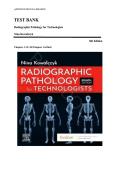 TEST BANK&lowbar;&lowbar;Radiographic Pathology for Technologists 8th Edition by Nina Kowalczyk &comma; ISBN&colon; 9780323791298 &vert;Chapters 1-12 &lpar;All Chapters Verified&rpar;&vert; Guide A&plus;