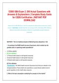 CEBS GBA Exam 2&colon; 200 Actual Questions with  Answers & Explanations &vert; Complete Study Guide  for CEBS Certification &vert; INSTANT PDF  DOWNLOAD  