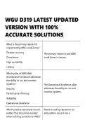 WGU D319 LATEST UPDATED VERSION WITH 100&percnt; ACCURATE SOLUTIONS