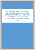 Microbiology for the Healthcare Professional 2nd Edition Test Bank Latest Updated 2026&ndash;2027 Comprehensive Exam Prep Resource with Verified Questions and Answers for Mastery of Microbiology Concepts in Healthcare Practice&period;