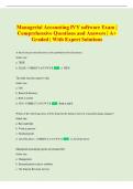 Managerial Accounting IVY software Exam &vert;  Comprehensive Questions and Answers &vert; A&plus;  Graded &vert; With Expert Solutions 