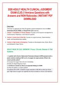 Adult Health CJE Exam Ultimate Study Guide&colon; Practice Tests&comma; Verified Answers & Rationales