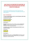 ADULT HEALTH CJE EXAM PRACTICE QUESTIONS 150  MULTIPLE-CHOICE QUESTIONS WITH EXPLANATIONS &vert;  INSTANT PDF DOWNLOAD    