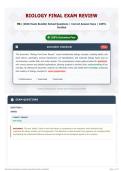 Biology Final Exam Review 95&plus; &lpar;2026 Exam Bundle&rpar; Solved Questions   Correct Answer Keys   100&percnt; Verified