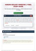Honors Biology Semester 1 Final Study Guide 70&plus; &lpar;Fully Updated 2026&sol;2027&rpar; Exam Questions &plus; Verified & Rationalized Answers A&plus; Graded