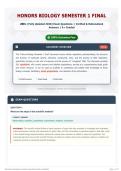 Honors Biology Semester 1 Final 200&plus; &lpar;Fully Updated 2026&sol;2027&rpar; Exam Questions &plus; Verified & Rationalized Answers A&plus; Graded