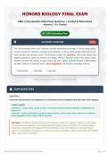 Honors Biology FINAL Exam 140&plus; &lpar;Fully Updated 2026&rpar; Exam Questions &plus; Verified & Rationalized Answers   A&plus; Graded