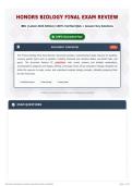 Honors Biology Final Exam Review 80&plus; &lpar;Latest 2026 Edition&rpar; 100&percnt; Verified Q&A &plus; Answer Key Solutions