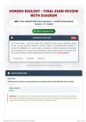 Honors Biology - Final Exam Review WITH DIAGRAM 480&plus; &lpar;Fully Updated 2026&rpar; Exam Questions &plus; Verified & Rationalized Answers   A&plus; Graded