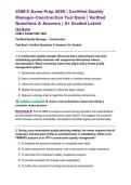 CQM-C Exam Prep 2026 &vert; Certified Quality Manager&ndash;Construction Test Bank &vert; Verified Questions & Answers &vert; A&plus; Graded Latest Update