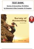 Survey of Accounting 7th Edition Test Bank Latest Updated 2026&ndash;2027 Comprehensive Exam Prep Resource with Practice Questions and Solutions Aligned With Edmonds and Olds Accounting Curriculum&period;