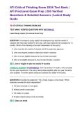 ATI Critical Thinking Exam 2026 Test Bank &vert; ATI Proctored Exam Prep &vert; 280 Verified Questions & Detailed Answers &vert; Latest Study Guide