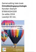 Samenvatting Ontwikkelingspsychologie Karolien Stampfl 2e editie 2024 &sol; 9789043043281 &sol;