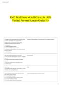 EMD Final Exam with all Correct & 100&percnt; Verified Answers &vert;Already Graded A&plus;