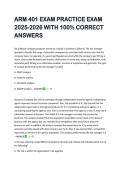 ARM 401 EXAM PRACTICE EXAM  2025-2026 WITH 100&percnt; CORRECT  ANSWERS 