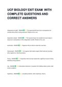 UCF BIOLOGY EXIT EXAM  WITH  COMPLETE QUESTIONS AND  CORRECT ANSWERS 