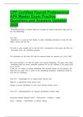 CPP Certified Payroll Professional APA Master Exam Practice Questions and Answers Updated 2026