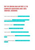 PSY 101 ERICKA NUS UB TEST 2 &semi;110 COMPLETE QUESTIONS AND 100&percnt; VERIFIED  ANSWERS