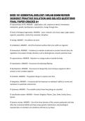 BIOD 101 ESSENTIAL BIOLOGY I W&sol;LAB EXAM REVIEW 2026&sol;2027 PRACTICE SOLUTION AND SOLVED QUESTIONS FINAL PAPER GRADED A&plus; 