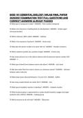 BIOD 101 ESSENTIAL BIOLOGY I W&sol;LAB FINAL PAPER 2026&sol;2027 EXAMINATION TEST FULL QUESTIONS AND CORRECT ANSWERS ALREADY PASSED