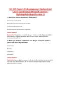 SCI 225 Exam 1&colon; Pathophysiology Updated and  Latest Questions and Correct Answers -  Nightingale College