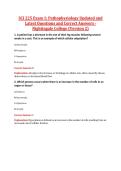 SCI 225 Exam 1&colon; Pathophysiology Updated and  Latest Questions and Correct Answers -  Nightingale College