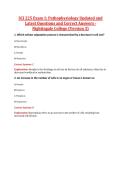 SCI 225 Exam 1&colon; Pathophysiology Updated and  Latest Questions and Correct Answers -  Nightingale Colleg
