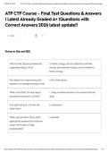 ATP CTP Course - Final Test Questions & Answers &vert; Latest Already Graded A&plus; &vert;Questions with Correct Answers 2026 latest update&excl;&excl;