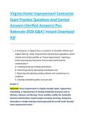 Virginia Home Improvement Contractor  Exam Practice Questions And Correct  Answers &lpar;Verified Answers&rpar; Plus  Rationale 2026 Q&A&vert; Instant Download  Pdf  