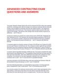 ADVANCED CONTRACTING EXAM QUESTIONS AND ANSWERS
