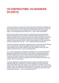 VA CONTRACTORS&colon; VA ADVANCED &lpar;CLASS A&rpar;
