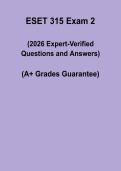 ESET 315 Exam 2 Study Guide &vert; Questions&comma; Answers & Revision Notes PDF